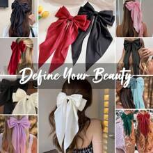 1pc /Multi-Piece Set Large Any Color Silky Soft Satin Ladies' Bow Hair Accessories – Large Bow Clips, Bow Hair Clips, Women's Hair Hoops French Hair Accessories, Hair Clips, Women's Accessories, Hair Accessories