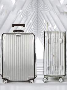 1pc Clear PVC Luggage Cover Case, Waterproof Travel Protector Suitcase Covers, Transparent Dustproof Trolley Protector, For 20 Inch To 24Inch, Not Included Suitcase Travel Essentials Travel Organizer For Beach Summer Vacation Back To School Travel Accessories Holiday Bag For School School Accessories School Stuff