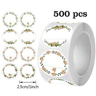 500 Pcs (1 Roll) Round Corner Kraft Stickers, 2.5cm/5cm Brown Jam Bottle Labels, For Wedding Favor, Birthday Gift Bag, Craft Store, Mason Jar And Food Canister
