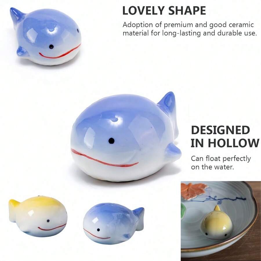 Ceramic Floating Blue Fish Cute Christmas Decorations Aquarium Decoration, Fish Tank Floating Pool Landscape Ceramic Decoration, Adding Water Surface And Underwater Atmosphere, Mini Creative Office Home And Small Pool Dedicated Fish Tank Decoration Micro Landscape Decoration Bonsai Toys Small Accessories Gifts Christmas Decorations Home