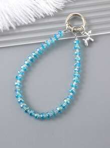 1pc New Crystal Bead Charm Phone Case Keychain Bag Accessory Chain Pendant Jewelry Phone Lanyardschool Supplies,Back To School