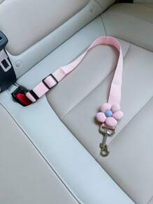 1 件花朵图案宠物牵引绳，狗猫车载安全带，长度可调