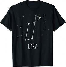 Lyra Constellation Astronomy Stargazing Space Gift T-Shirt Gift For Knitters Christmas Gift For Coworkers,Funny Graphic T Shirts,100 Percent Cotton T Shirt,Oversize,S-XXXL - Black - View 1