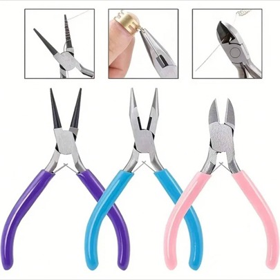 1/3 Pcs Jewelry Making Pliers Set - Needle, Chain, And Round Nose Pliers With Wire Cutter - Perfect For DIY Crafts, Beading, And Repair