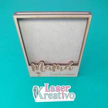 Marco para foto Día de las Madres grabado MDF natural 3MM 1pieza marco decorativo elegante personalizado regalo especial mesa pared diseño moderno de calidad - Camel - Ver 3