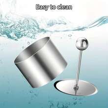 1pc, Cake Mold Ring With Push Rod, Stainless Steel Mousse Cake Ring, Rice Ball Mold, Egg Tart Ring, Rice Ball Mold, Baking Tools, Kitchen Small Tools, Kitchen Accessories, Household Kitchen Supplies - Silver - View 7