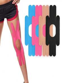 5 pezzi Nastro kinesiology per ginocchia, ginocchiere, nastro antiabrasione per i muscoli, nastro di supporto articolare in spandex, impermeabile e traspirante, taglia universale, appositamente progettato per la protezione sportiva e gli accessori, allevia il disagio, con funzione di compressione fissa, adatto per ciclismo estivo, trekking, arrampicata, corsa, palestra e allenamento all'aperto