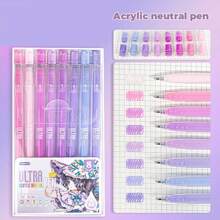 1 Box 9PCS Quick-Drying Gel Ink Pens, Medium Tip (0.5mm), 9 Colors, Plastic Material, Ideal For Drawing And Journaling