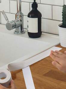 1 Roll Waterproof Toilet Caulk Strip - Self-Adhesive Sealing Tape For Kitchen And Bathroom - Waterproofing Solution To Avoid Wetness, Beautiful Seam Stickers For Workshops, Easy To Clean And Mildew-Resistant Bathroom Accessories Bathroom Tools - White - View 3