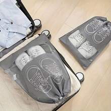 10-Pack Polyester Shoe Bags With Transparent Window – Breathable And Dustproof Travel Shoe Organizer Pouches For Luggage Packing And Storage Protection