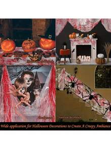 1 Stück/3 Stück 76x183 cm Blutiges Horror Vorhang, Halloween Dekoration für Türöffnung, Eingang und Fenster - perfekt für Grusel-Partyhaus (kann selbst zerrissen und bemalt werden, Foto zeigt zerrissenen und bemalten Effekt), Halloween Party Dekoration