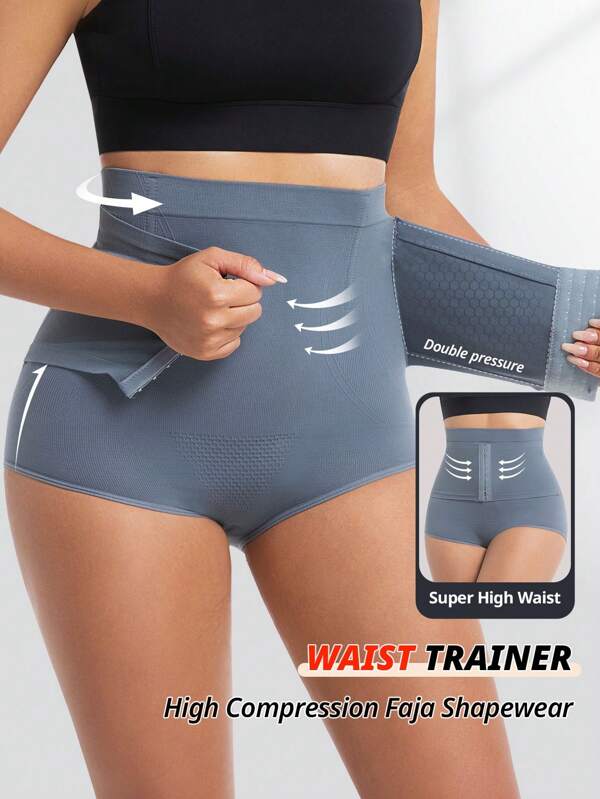 FLARIXA Calcinha modeladora feminina sem costura, cintura alta, cintura alta, compressão forte, controle da barriga, modelador corporal, modelador de barriga, levanta o bumbum