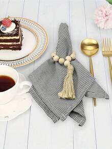 2/6/12pcs Striped Napkins, Washable & Reusable, Suitable For Restaurant, Living Room, Home Decor - Multicolor - View 2