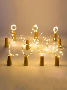 20 件装软木塞酒瓶灯，仙女灯/灯串防水电池供电，适用于罐子派对婚礼圣诞节酒吧装饰、万圣节装饰感恩节秋季灯，暖白色