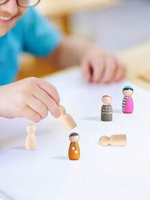 20/30 件空白木制指甲娃娃，DIY 木制娃娃身体，适用于艺术和工艺品，青少年涂鸦绘画工具