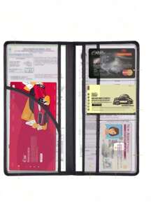 1 pièce Étui en PU pour permis de conduire et carte d'immatriculation, portefeuille long fin, étui pour passeport