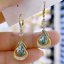 Elegant, Fashionable And Unique Pendant, Sparkling Pendant Earrings, Ladies' Party Jewelry - 綠色 - 查看 8