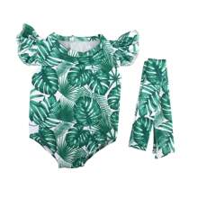 1 pieza Ropa para muñeca americana de 18", Traje de baño para muñeca con diseños lindos y coloridos de hojas, teñido anudado, y estampado leopardo, con diseño de manga acampanada, excelente regalo de cumpleaños/festividad para niñas y niños pequeños