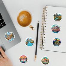 50 piezas Pegatinas de viaje europeas, pegatinas de ciudades, pegatinas de dibujos animados, pegatinas de viaje vintage, pegatinas de países, pegatinas del mundo, pegatinas impermeables de vinilo para botellas de agua, computadoras, laptops, teléfonos, equipaje, cuadernos, refrigeradores