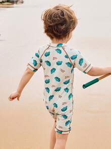 Balabala Traje de baño de una pieza para niños y niñas, protección solar para bebés, resistente al cloro - tinte verde - Ver 3