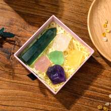 1 盒天然水晶原石礼盒 - 占卜、能量石英宝石、装饰矿物收藏礼物灵气疗愈巫术用品乔迁礼物 - 原石套盒 - 查看 11