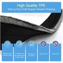 1pcDoor Bottom Seal Strip With Brush, Soundproofing, Insect-Proof, Windproof And Dustproof, Adjustable Door Gap Wind Guard Self-Ad Room Decor Kitchen Decor Bathroom Decor Kitchen Bathroom