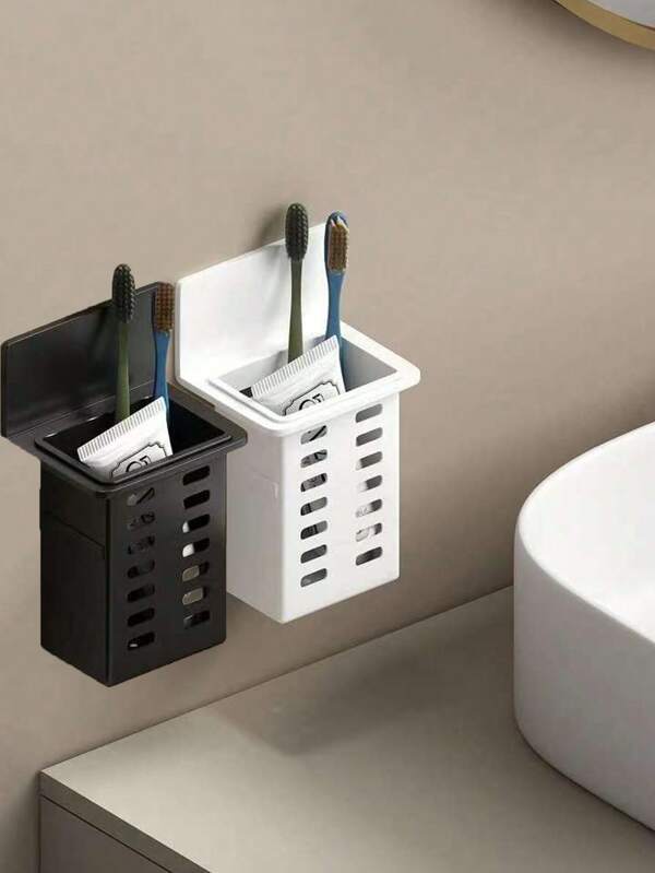 Caixa de armazenamento multifuncional de parede de 1 peça, para guardar hashis, cosméticos, porta-canetas e itens pequenos