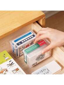 1pc Transparent Plastic Playing Card Storage Box, Card Container, Jewelry And Small Item Organizer Box, Suitable For Poker, Bridge, Standard Cards - Random Color