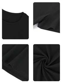 200g Cotton T-Shirt 2025 Men's New Short-Sleeved Cotton Vacation Pattern Short-Sleeved Crew Neck Matching Look