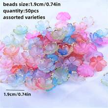 50 piezas de flores de cuentas acrílicas de 19mm que se pueden usar para hacer diversos accesorios de moda DIY