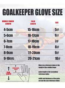 1 Pair Soccer Goalkeeper Gloves Football Training Protective Hand Gloves, Non-Slip And Durable