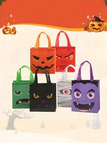 6pcs Halloween Gift Wrapping Bags, Halloween Trick Or Treat Tote Bags With Handles, Halloween Party,Trick Or Treat Wrapping Bags For Halloween Gifts, Gift Wrapping Tote Bags, Halloween, Trick Or Treat,Halloween Decor, Fall Decor, Halloween Decorations, Halloween Party Carnival Gift Bags Multi Piece Halloween Series Gift Bag Gift Packaging Tote Bag For Gift Giving Exquisite And Cute Portable Tote Bag Suitable For Halloween Parties