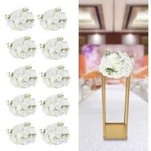 10 BỘ 11.8 inch Đường kính Hoa giả Hoa hồng trắng Sắp xếp nhân tạo cho Trang trí bàn tiệc cưới Bó hoa Sắp xếp Hoa cho Bàn tiệc Quà tặng Ưu đãi cho Bữa tiệc Trang trí Phòng Cô dâu Mùa hè Sinh nhật Bãi biển Quay lại Trường Đồ dùng học tập - trắng - Xem 8