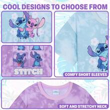 Disney Stitch T Shirt 2 Pack And Short Top Sleeve Crew Neck T-Shirts Multipack Soft Comfy Breathable Gift - Multicolor - View 4