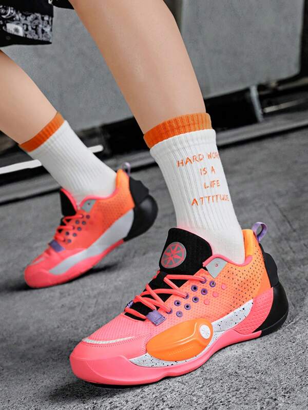 Unisex Fashion Basketball Shoes, Couple Casual Shoes, Solid Color Outdoor Non-Slip Sports Lace-Up Sneakers For Men And Women, Versatile Running Shoes For All Seasons