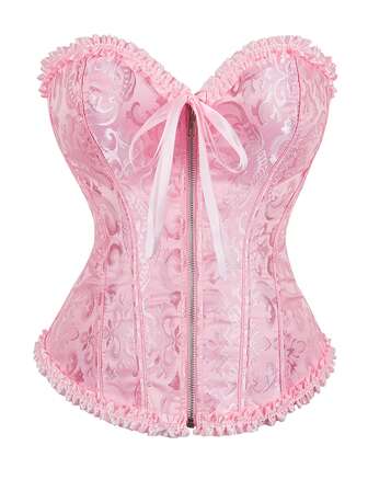 Plus Size Floral Backless Bandeau Overbust Corset Crop Top, Waist Trainer For Women