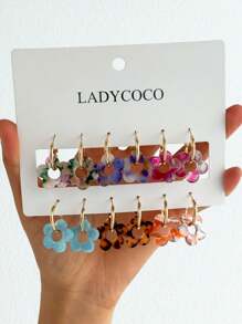 9 Pairs Of Fashionable & Cute Multicolor Tassel Pendant Earrings, Suitable For Women's Daily Wear, Dating, Traveling