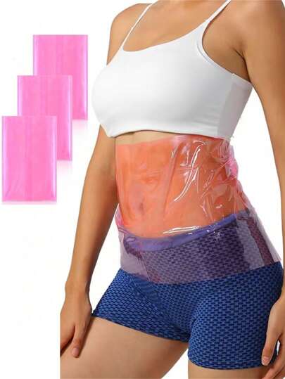 6pcs Pink Sauna Sweat Belt For Weight Loss, Reusable, With Waist Sweat Enhancer To Wrap Around Abdomen Exercise Waist Belt Suitable For Workout Home Sports And Walk