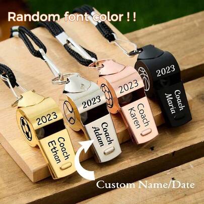 1pc Personalized Stainless Steel Whistle, Can Customize Name Survival Whistle With Lanyard, Outdoor Sports Training Anniversary Gift For Boy Groomsman, Multi-Functional, Ornamental, Anti-Mold, Reusable, Adorable, High-Quality, Cute, Colorful, Modern, Custom, Personalized, Unique, Ideal Gifts For Him, Ideal Gifts For Her Birthday Graduation,Slow Summer Living,Customized Crafts,Home Refresh,Christmas Gift Supplies