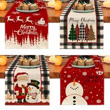 1 pieza Camino de mesa con estampado de hojas con diseño navideño, adecuado para vacaciones, fiestas, cumpleaños, cenas, decoración de cocina, comedor, decoración del hogar para todas las temporadas - Multicolor - Ver 3