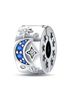 Silberplattiert Dekor Mond Sonne Stern Hufeisen Katze Stern Serie Anhänger Anhänger Kugel geeignet für Armbänder DIY Damen Schmuck