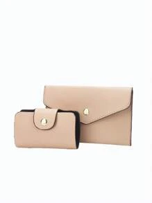 Elegante Conjunto de 3 Peças de Bolsas Femininas - Estampa Geométrica Elegante, Bolsa de Couro Sintético com Bolsa Transversal e Carteira de Embreagem