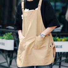 1pc Workwear Apron, Water-Resistant Men's And Women's Cover Up, Kitchen, Home Use, Coffee Shop, Work Clothes