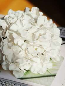 1/6 PCS/10/20/50pcs（带铁丝）人造花绣球花束茎丝叶喷雾仿新娘花束枝绿叶茎丝塑料植物花卉适用于家庭派对婚礼装饰情人节、新年装饰