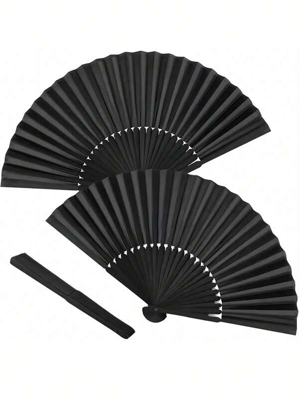 Chinese Style Black Retro Hand Fan, Folding Fan With Bamboo Handle & Silk Fabric, For Dancing, Wedding & Party, Suitable For Chinese Dance Lovers Gifts Birthday Graduation