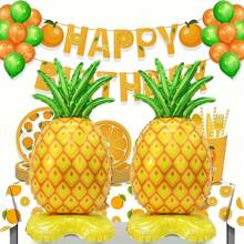 1/2/5pcs Oversized Stand-Up Pineapple Balloon, Summer Fruit Party, Suitable For Summer Wedding, Birthday, Hawaiian Theme Party, Beach Birthday Decor