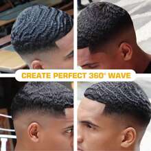 4 In 1 360 Waves Brush Kit For Men & Women, Wave Brush Silky Durag Wave Cap Set - Including 2pcs Durag Caps - Black & Red, And Brush With Wooden Handle, Silky Shine & Training, Curved Brush, Durag Cap Set, Du-Rag Extra Long Tails