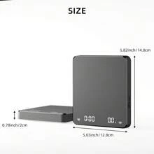 Balanza recargable de precisión 0.1 g para café de goteo, con cable de carga, tapete para café, balanza electrónica con temporizador, balanza digital en gramos para espresso, pelado con un toque, conversión de unidades, herramientas portátiles para café para dormitorio y tostado en casa