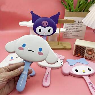  Espejo de maquillaje Sanrio con peine - Kuromi, My Melody, Innamoroll Juego de cepillos de viaje con espejo de maquillaje - Lindo, portátil, adecuado para el hogar, el maquillaje diario y el uso al aire libre, un gran regalo para niñas, madres y novias en el Día de San Valentín, uso diario, adecuado para el dormitorio, el escritorio del estudiante y los viajes al aire libre, maquillaje, barato, decoración de la habitación, tocador, viaje, dormitorio, accesorios de maquillaje, espejo, espejo de tocador, barato, rellenos de calcetines, maquillaje, herramientas de maquillaje, cosas baratas, regalos, regalos para mujeres, regalos de Navidad