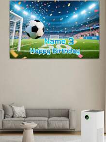 1 Stück personalisierter Namenshintergrund DIY Geburtstag Fußball Fußballfeld Sport Kulisse personalisierte Geburtstagsdekoration Banner, Weihnachten wasserdicht, schimmelbeständig, stilvolle, niedliche, hochwertige, personalisierte, einzigartige ideale Geschenke für sie, Freund, Freundin, Vater, Mutter, Familie, Freunde, Sohn, Tochter, Schüler, Kinder für Jahrestage, für Geburtstage Schule, Büro, Zuhause, personalisierte Banner & Wimpel, warme Atmosphäre